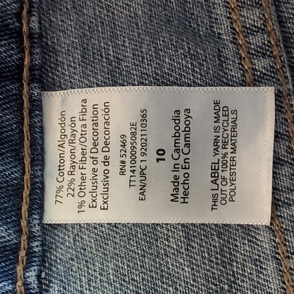 Time And Tru Floral High Rise Jean Shorts Size 10 - Picture 6 of 6